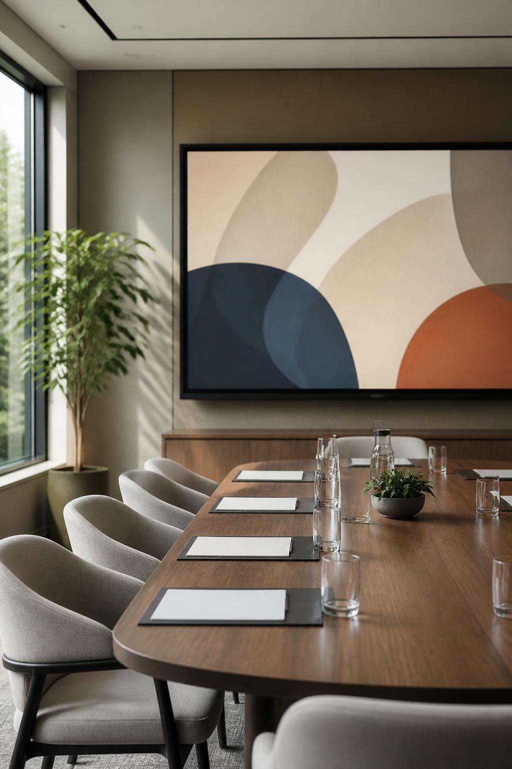 Modern conference room set up for brand strategy planning.